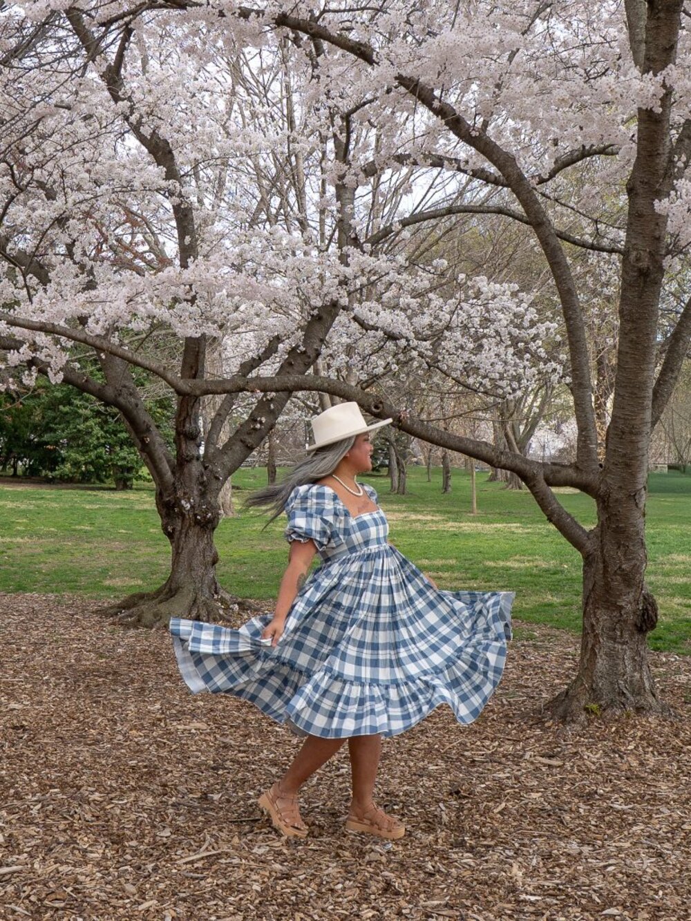 Selkie Tea Towel French Puff Dress L EUC